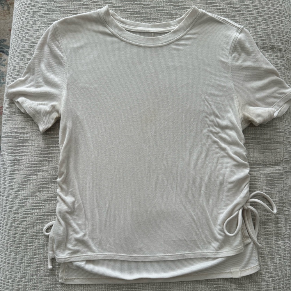 Lululemon ribbed shirt with side-cinch and ties